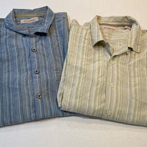 Tommy Bahama Bundle of TWO Size XL Short Sleeve Cabana Shirts in 100% Silk